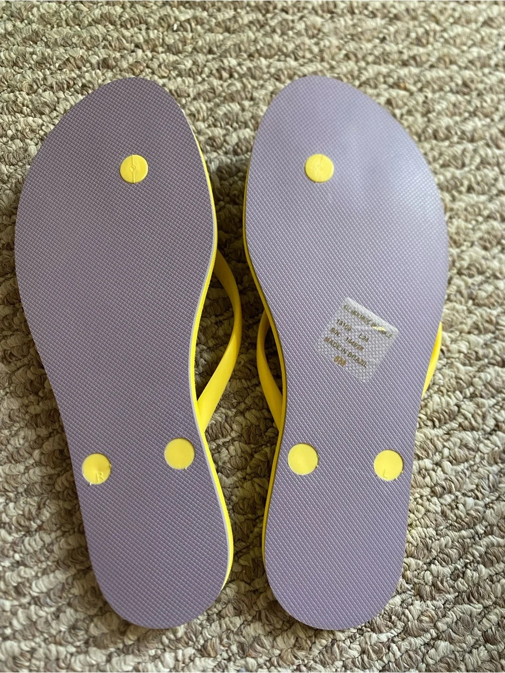 Tory Burch yellow Flip Flop Sandals with Logo Medallion